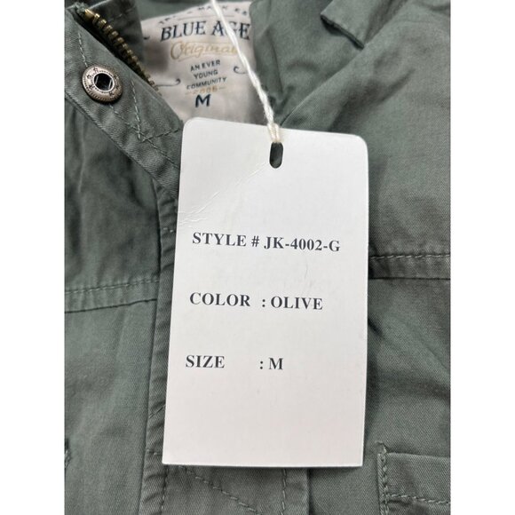 Blue Age Womens Medium Olive Green Utility Parka Jacket Hooded Cotton Military - Picture 10 of 11